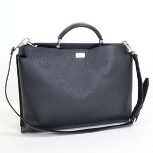 Fendi Peakaboo Essential Briefcase 2way Leather Black